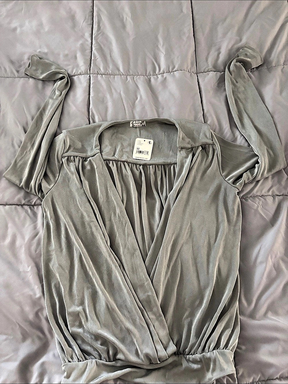 Free People Turnt Bodysuit Gray Medium NWT